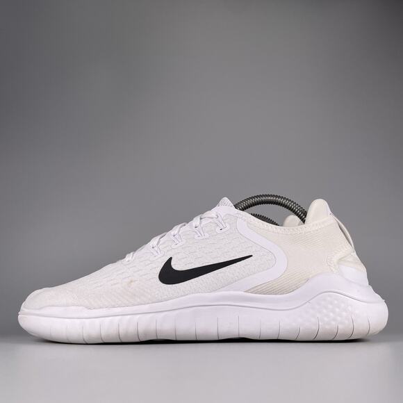 Nike Free RN 2018 Men’s 9 White Black Running Shoes Athletic Sneakers Casual EUC - Picture 1 of 9
